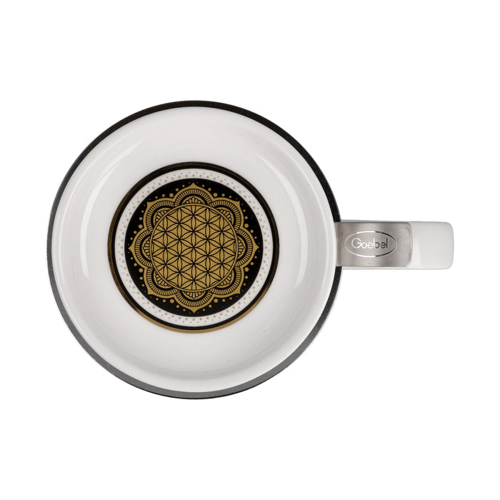 Goebel Yin Yang Schwarz Teetasse mit Deckel und Sieb