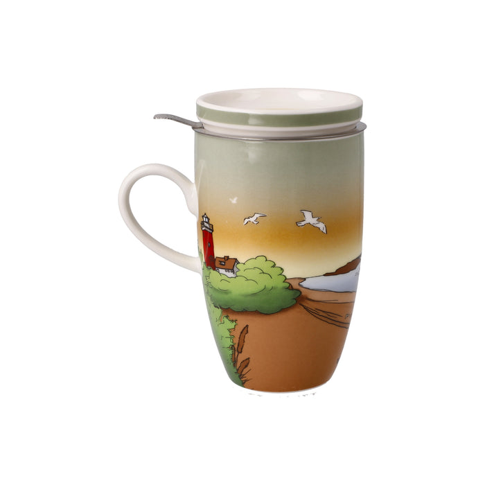 Goebel Seaview Teetasse mit Deckel und Sieb