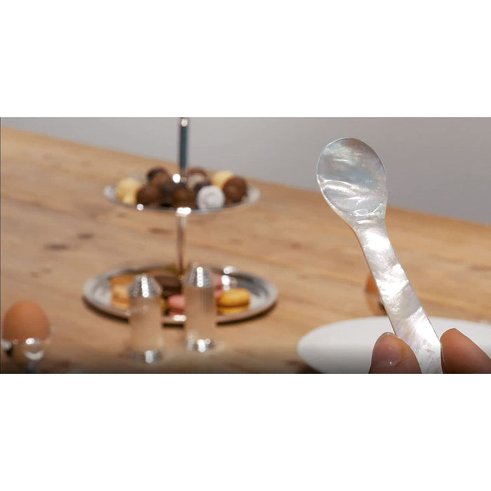 EDZARD Eierlöffel Perlmutt rund 2er Satz L 11 cm