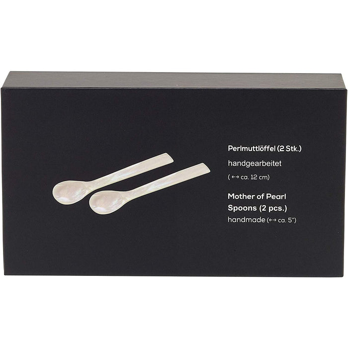 EDZARD Eierlöffel Perlmutt eckig 2er Satz L 11 cm