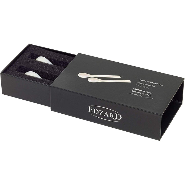 EDZARD Eierlöffel Perlmutt eckig 2er Satz L 11 cm