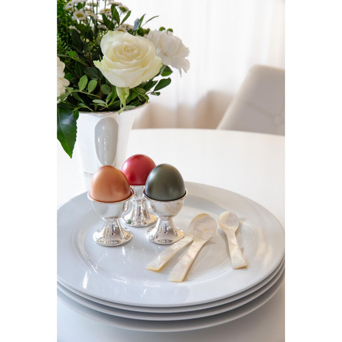 EDZARD Eierlöffel Perlmutt eckig 2er Satz L 11 cm