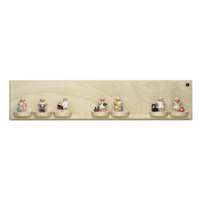 Wendt & Kühn Wandpräsentation mit sieben Schiebetellern, klein, natur 50 x 11 x 5,5 cm