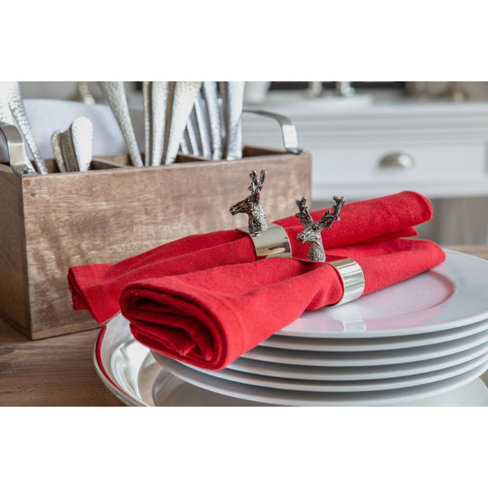 EDZARD Serviettenring Hirsch 4er Satz L 5 cm