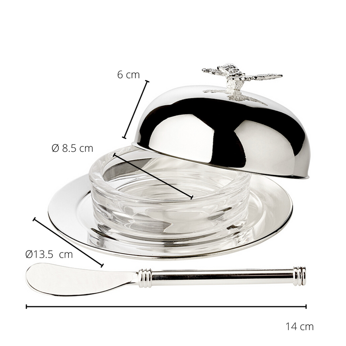 EDZARD Butterglas mit Schmetterling Ø 14 cm