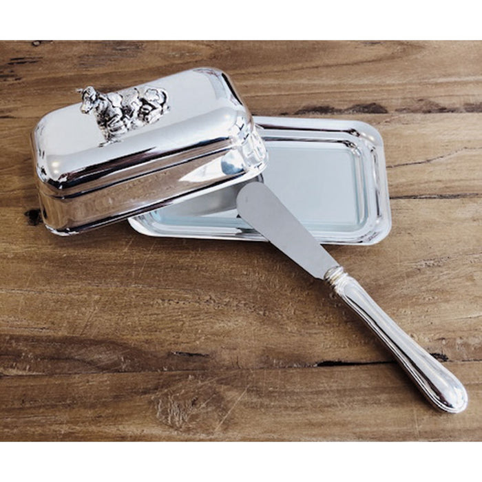 EDZARD Butterdose Kuh m Messer 8x13 cm