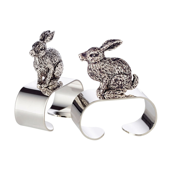 EDZARD Serviettenring Hase sitzend 2er Satz L 5 cm