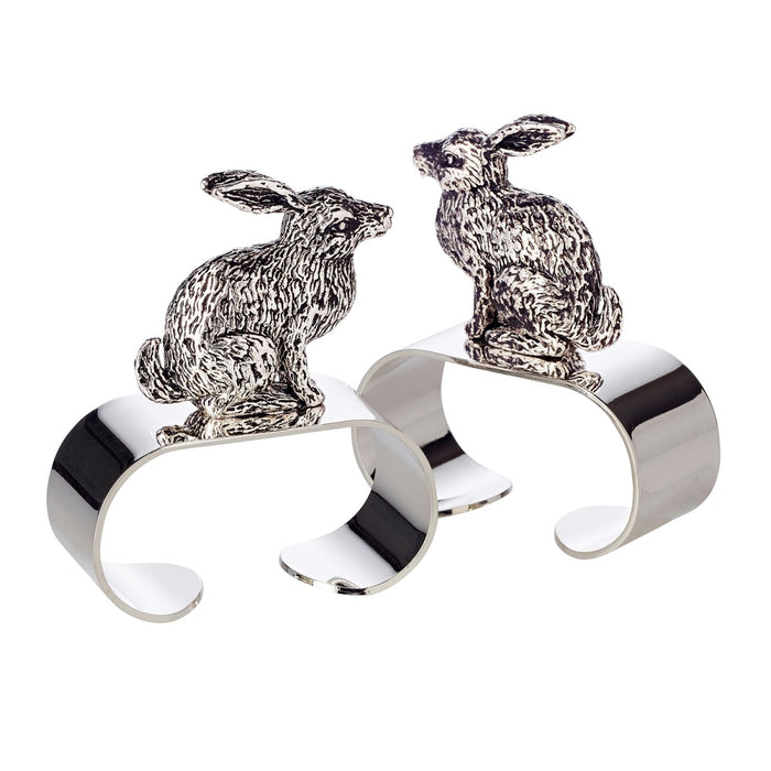 EDZARD Serviettenring Hase sitzend 2er Satz L 5 cm