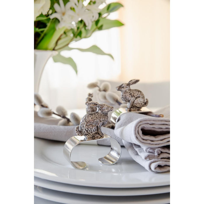 EDZARD Serviettenring Hase sitzend 2er Satz L 5 cm