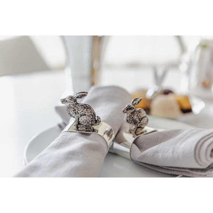 EDZARD Serviettenring Hase sitzend 2er Satz L 5 cm