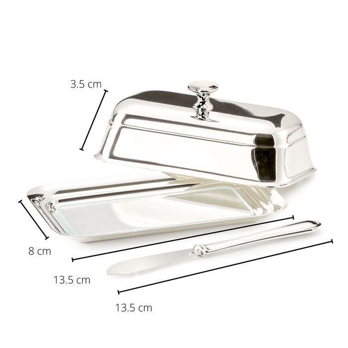 EDZARD Butterdose Mary mit Messer 8x13 cm