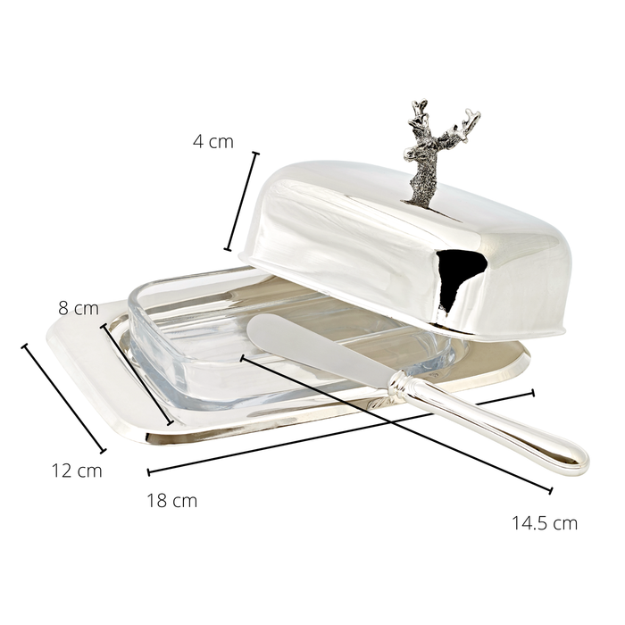 EDZARD Butterd. Hirsch mit Messer L 18 cm
