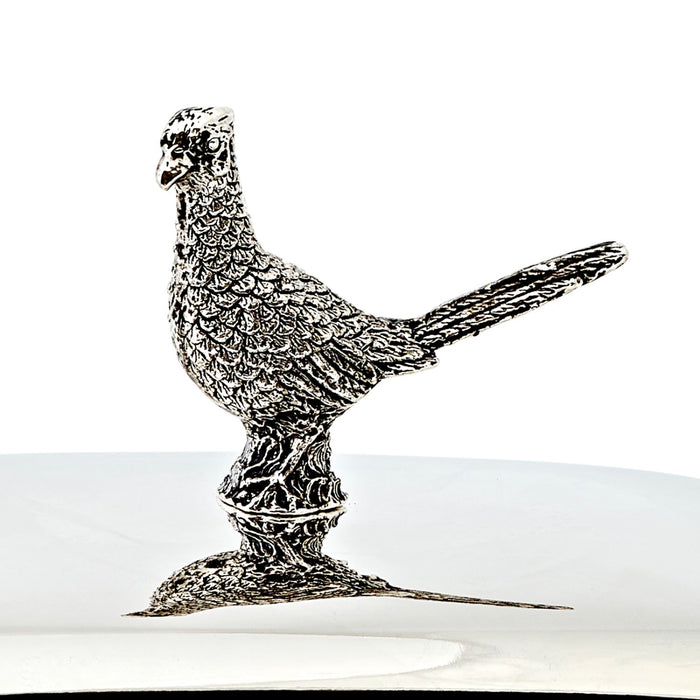 EDZARD Butterdose Fasan mit Messer L 18 cm