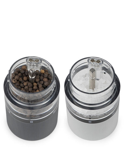 PEUGEOT Line Sense Duo, elektrisch, u´Select, 20 cm, Pfeffermühle, carbon u. Salzmühle, aluminium, wiederaufladbar