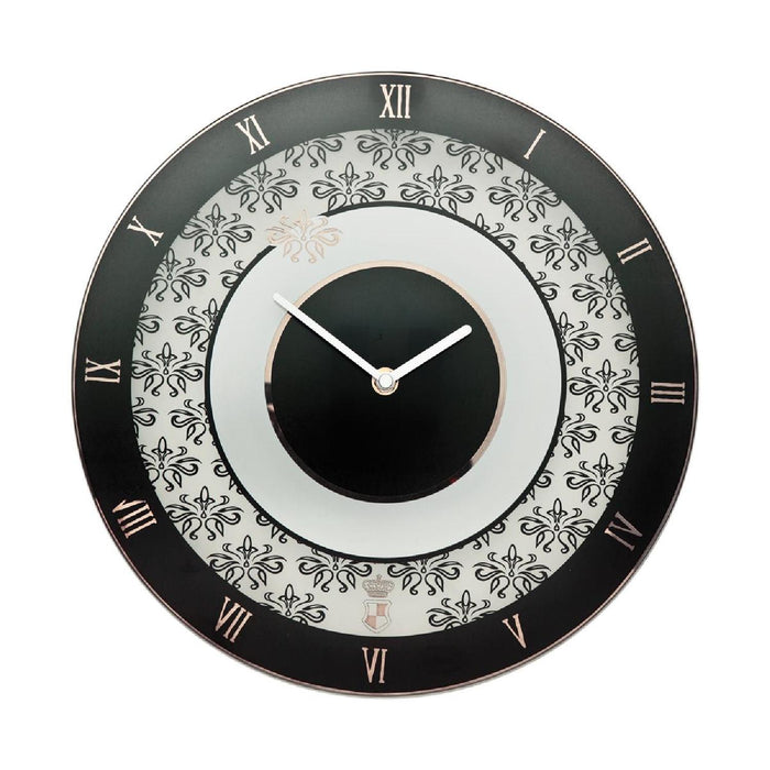Goebel Black and White Maja von Hohenzollern - Design Floral - Wanduhr