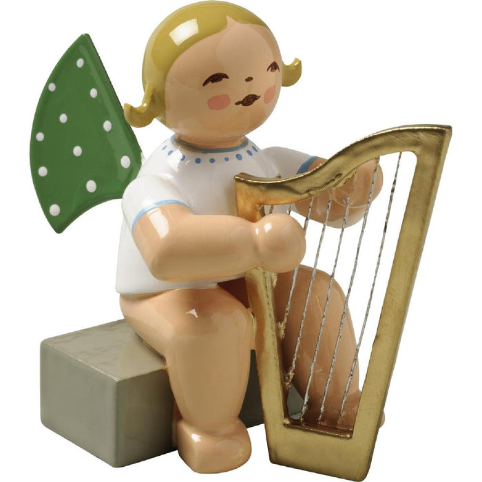 Wendt & Kühn Engel mit Harfe, groß, sitzend