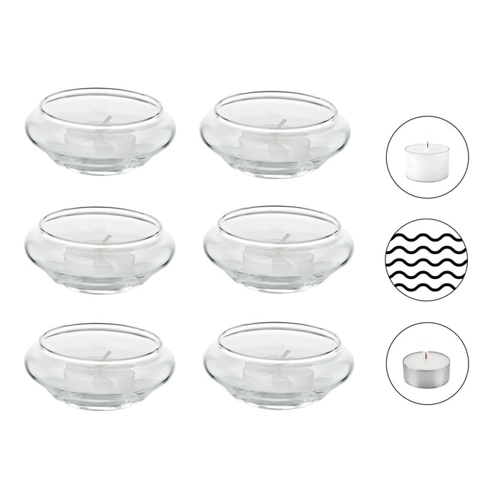 EDZARD Schwimm-Teelichthalter Iris 6er Satz H 4 cm