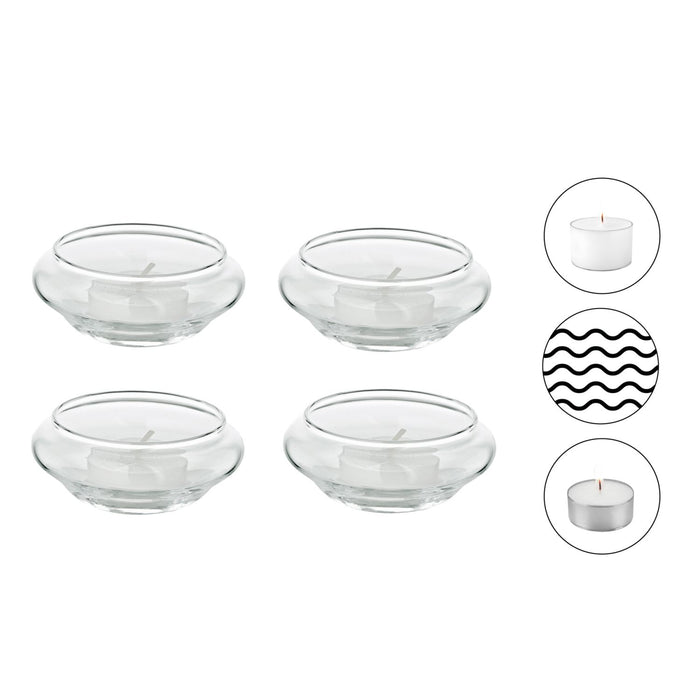 EDZARD Schwimm-Teelichthalter Iris 4er Satz H 4 cm