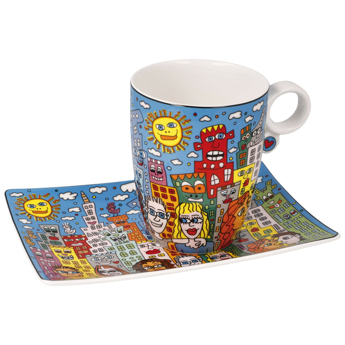 Goebel James Rizzi Summer in the City Künstlertasse mit Untertasse