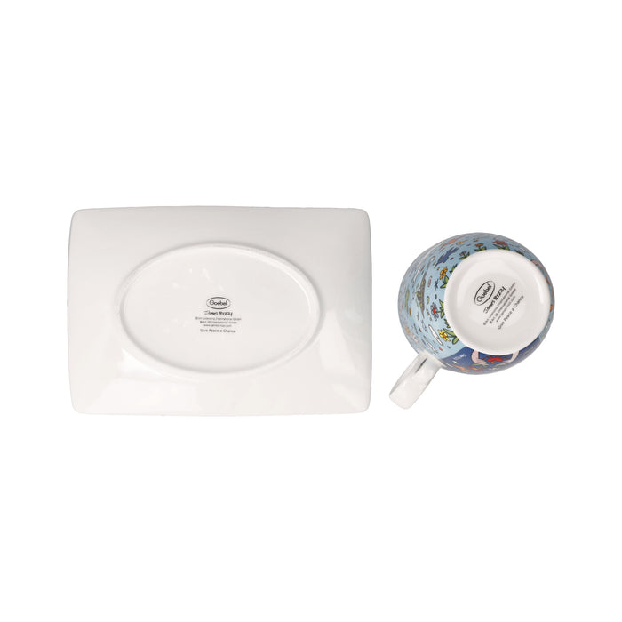 Goebel James Rizzi Give Peace a Chance Künstlertasse mit Untertasse