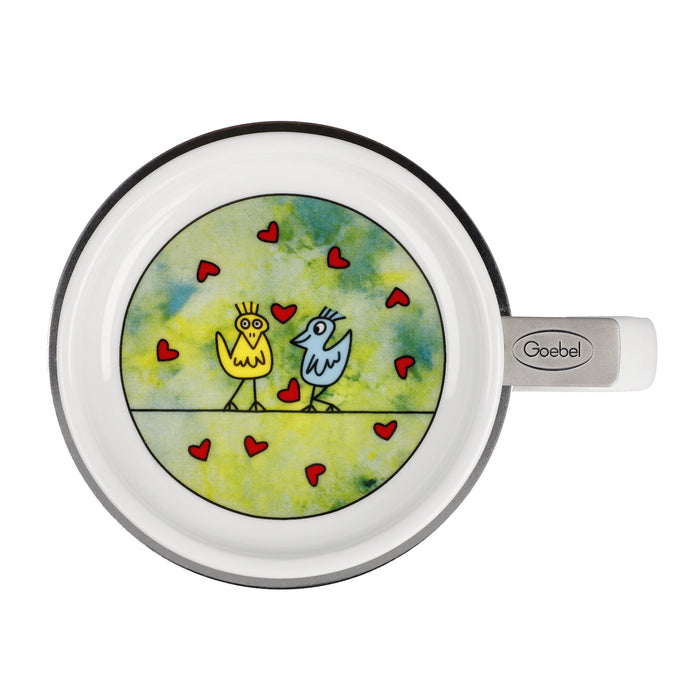 Goebel James Rizzi Birds on a Love Wire Teetasse mit Deckel und Sieb