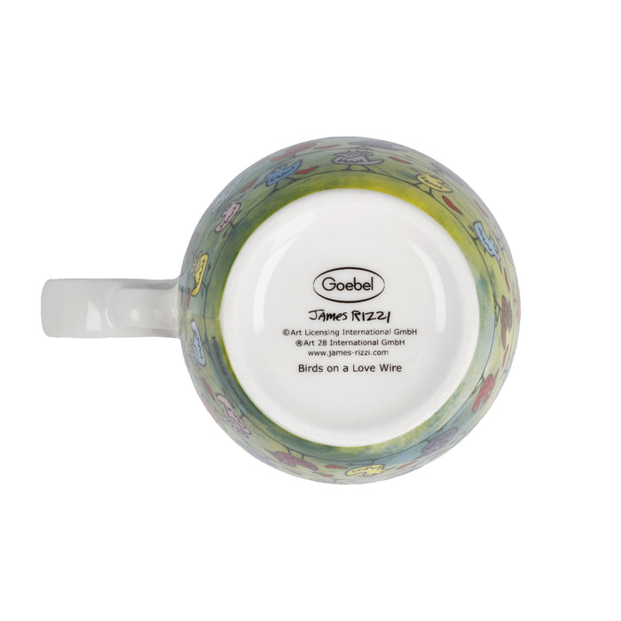 Goebel James Rizzi Birds on a Love Wire Teetasse mit Deckel und Sieb