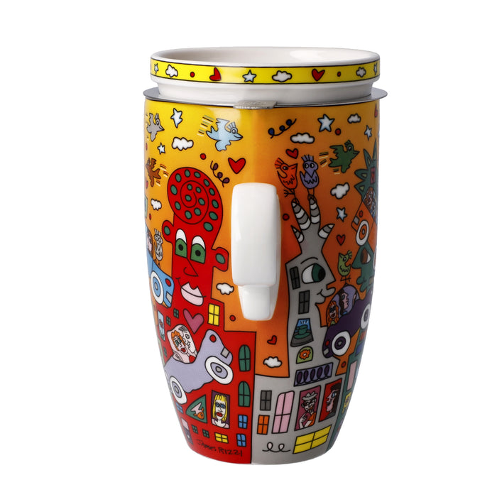 Goebel Rizzi Not Getting Around the Traffic Teetasse mit Deckel und Sieb