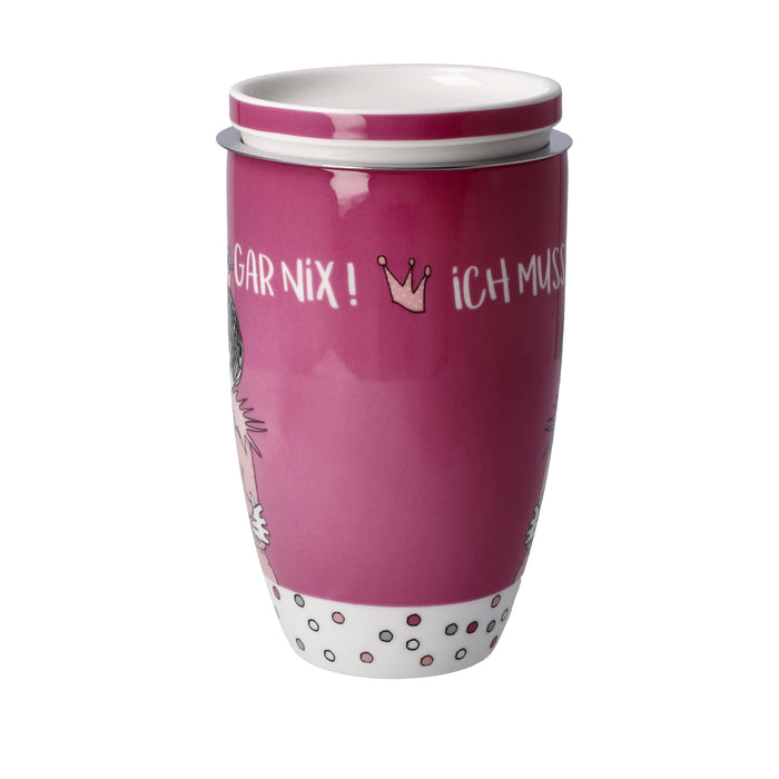 Goebel Freundlieb - Ich muss gar nix Teetasse mit Deckel und Sieb