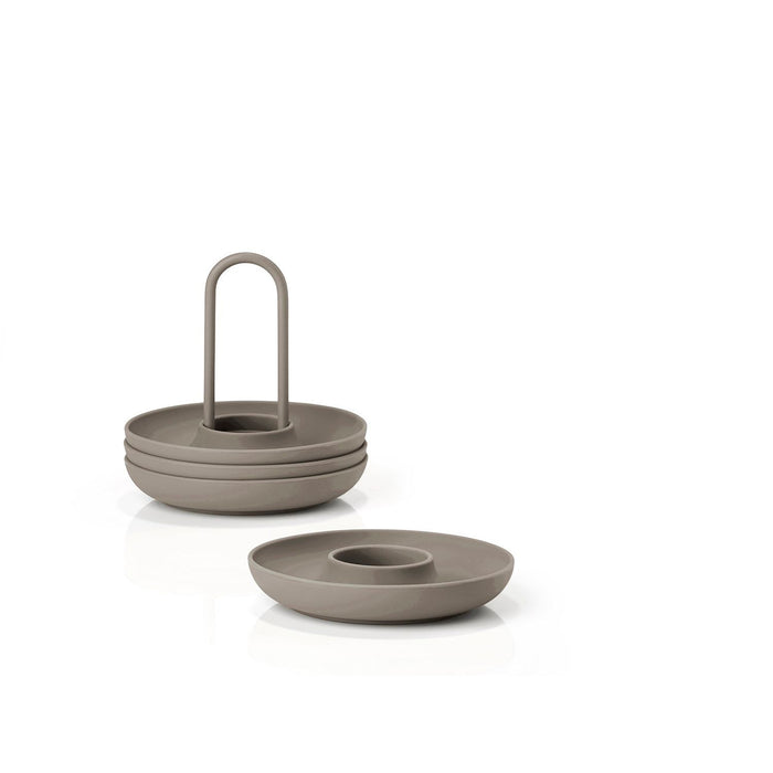 Zone Denmark Eierbecher m. Halter Singles 4 St. Taupe
