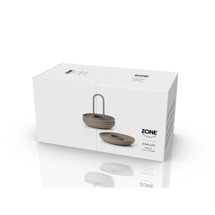 Zone Denmark Eierbecher m. Halter Singles 4 St. Taupe