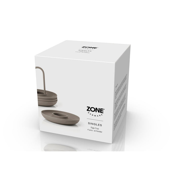 Zone Denmark Eierbecher m. Halter Singles 4 St. Taupe