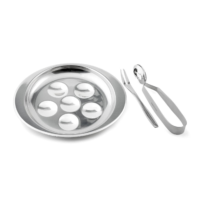 Schneckenplatte mit Besteck