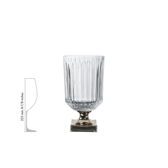 NACHTMANN Minerva Vase mit Fuß - Platin, 32cm