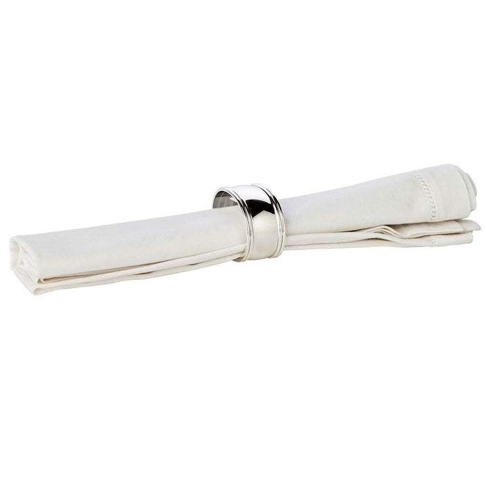 EDZARD 6er Set Serviettenring Faden, vernickelt, Länge 6 cm