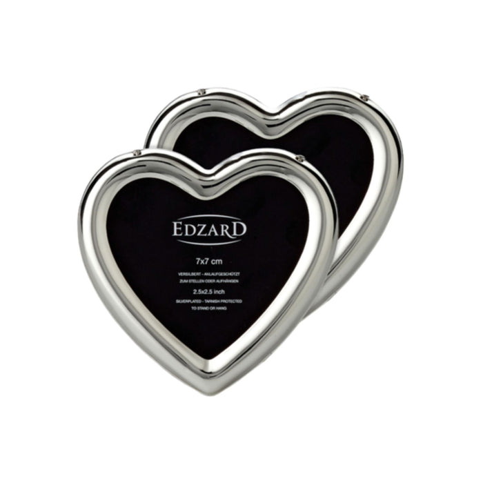EDZARD Mini-Fotorahmen 2er Set Herz 7x7cm