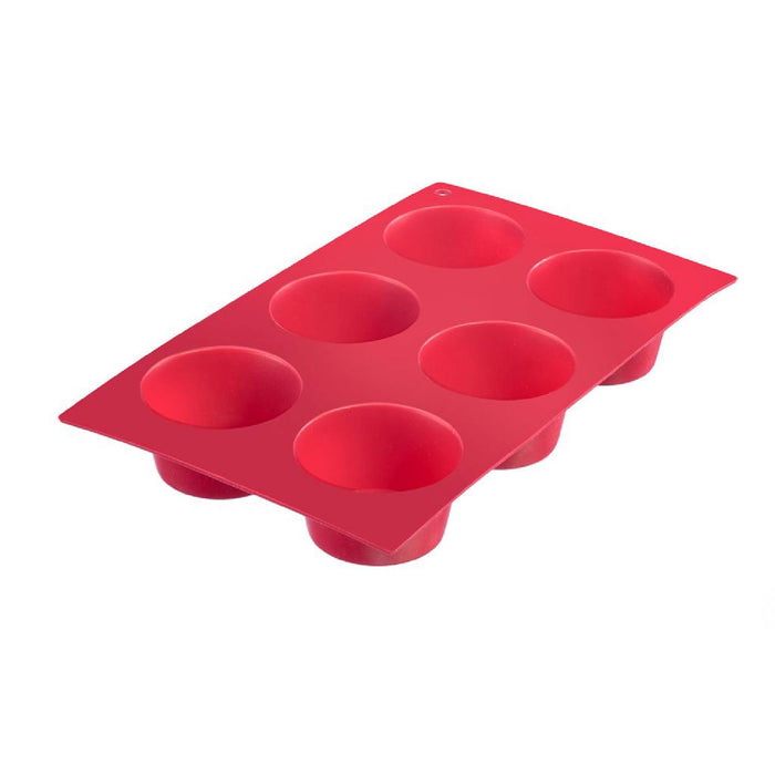 6er Silikon Muffin-Backform, rot