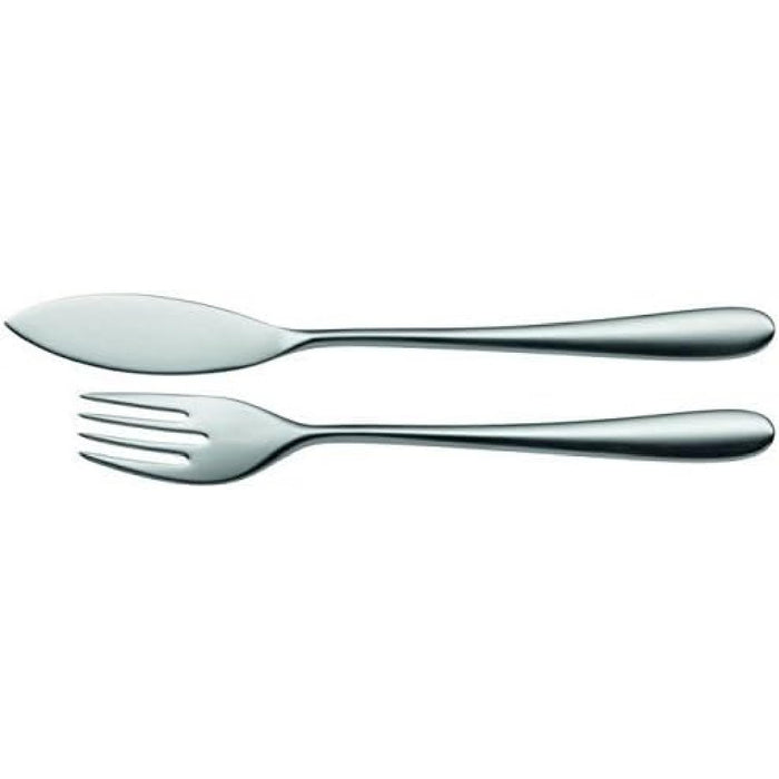 WMF Avance Fischbesteck 2 teilig, Fischset für 1 Person, Fischgabel, Fischmesser, Cromargan protect Edelstahl mattiert, kratzbeständig