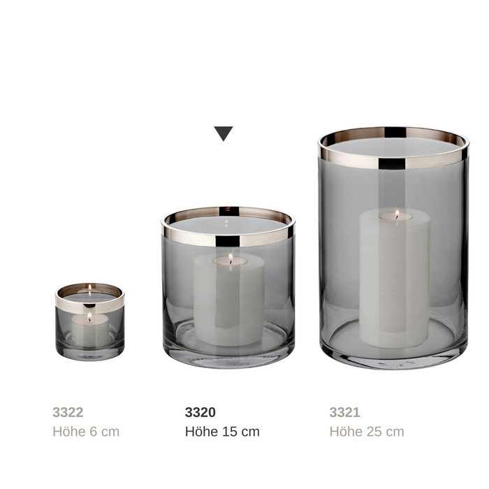 EDZARD Windlicht Zeus dunkel H 15 cm