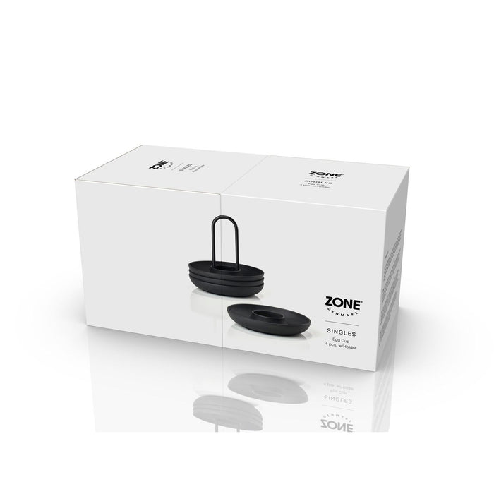 Zone Denmark Eierbecher m. Halter Singles 4 St. Black