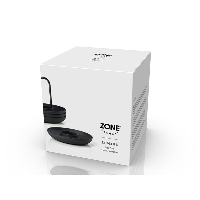 Zone Denmark Eierbecher m. Halter Singles 4 St. Black