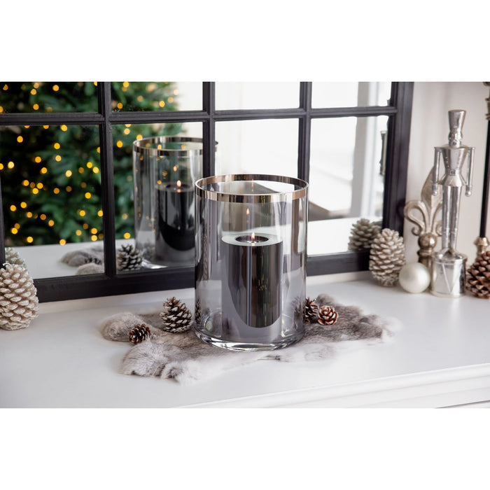 EDZARD Windlicht Zeus dunkel H 25 cm