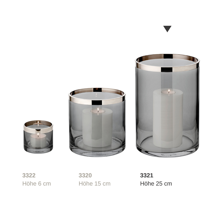 EDZARD Windlicht Zeus dunkel H 25 cm