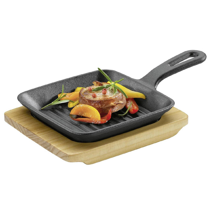 KÜCHENPROFI Grill-/Servierpfanne m.Holzbr.
