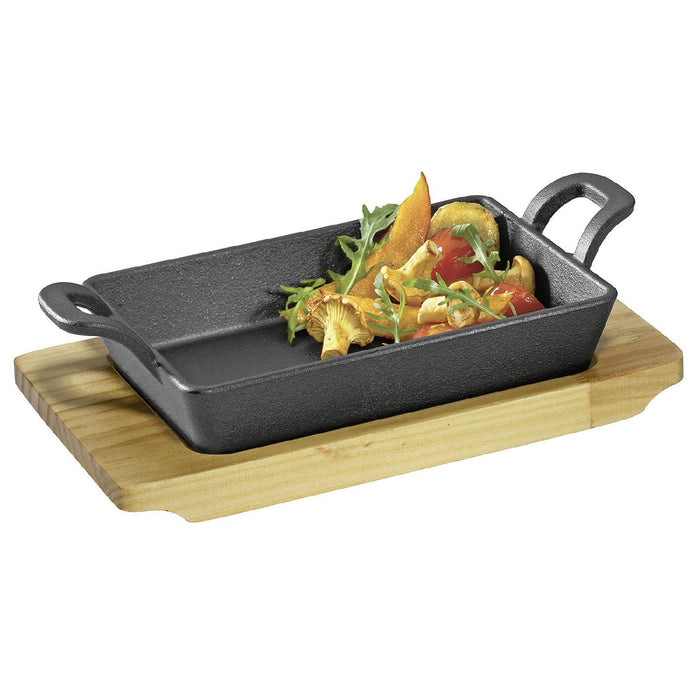 KÜCHENPROFI Servierpfanne eck.m.Holzbrett