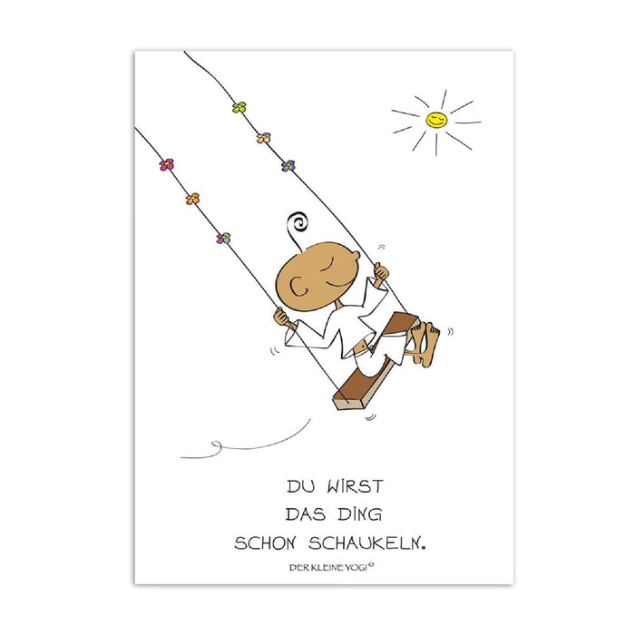 Goebel Postkarten Der kleine Yogi - "Schaukeln" - Postkarte