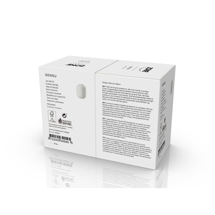 Zone Denmark Gefäß mit Deckel Sensu 6,5 x 9 cm White