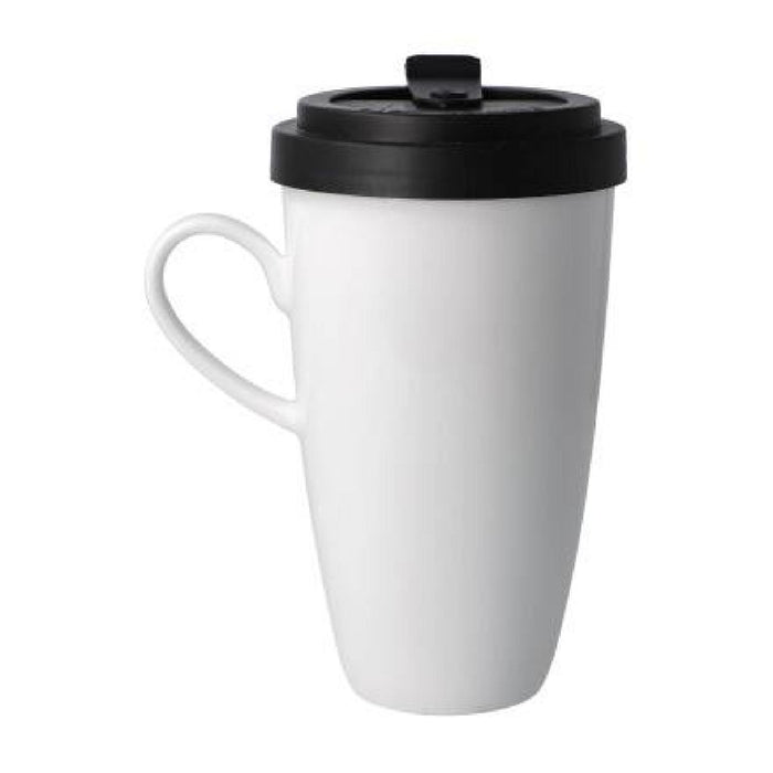 Kaiser weiß mit Henkel Künstlertasse mit Deckel