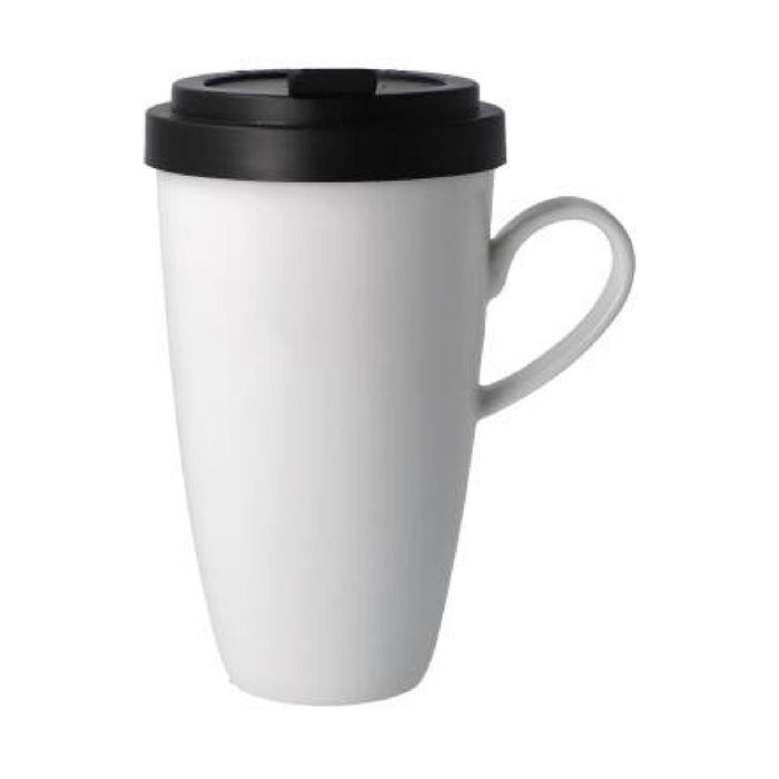 Kaiser weiß mit Henkel Künstlertasse mit Deckel