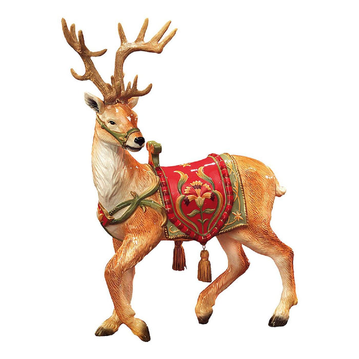 Goebel Fitz & Floyd Christmas Collection Rentier mit Quasten am Sattel - Figur