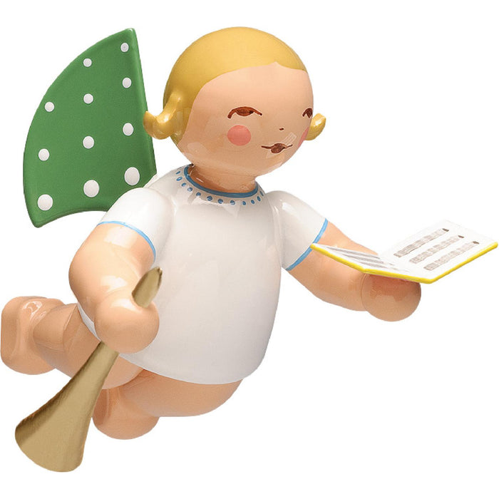 Wendt & Kühn Engel mit Liederbuch und Flöte, schwebend